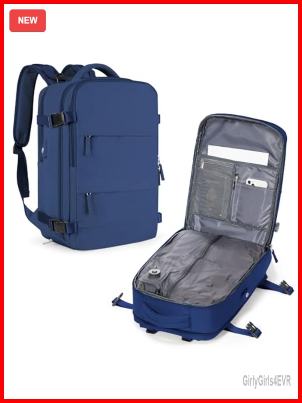 Vacuum Travel Backpack with Built-in Pump Compression Carry-On USB Charging